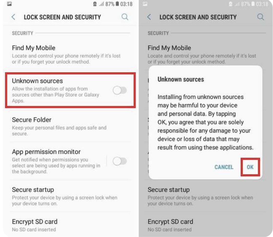 Enable Downloads from Unknown Sources Enable Downloads from Unknown Sources