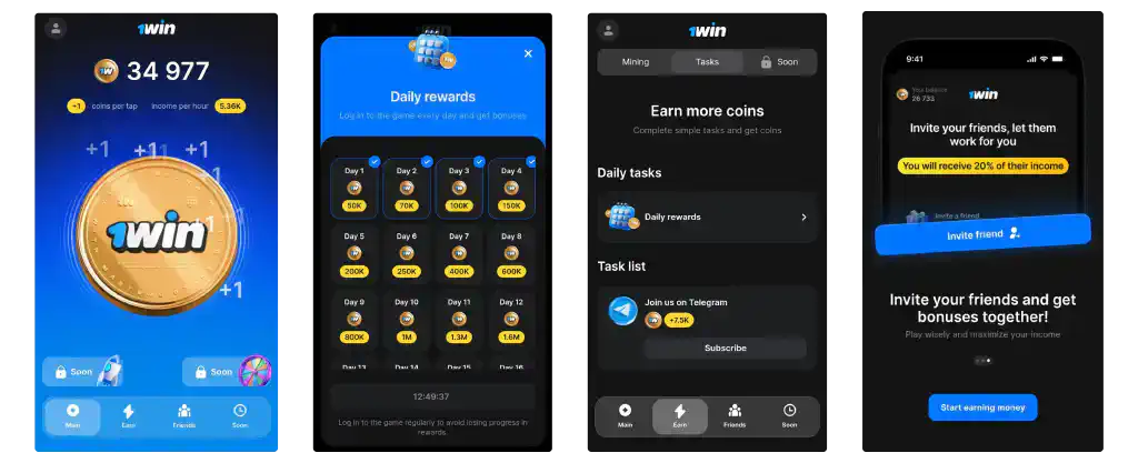 1win token new clicker game